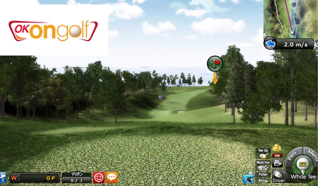 ゴルフネクスト24,➂ 臨場感あふれる大型スクリーン