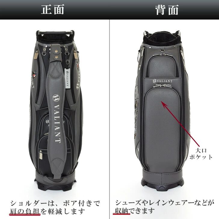 ライダース コレクション
【ヴァリアント（VALIANT）ゴルフキャディバック】,グレー×ブラック,両サイド