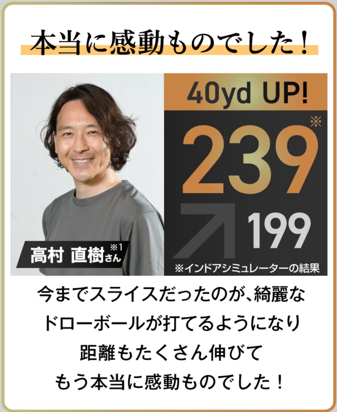 ライザップゴルフ,飛距離アップコメント